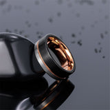 Load image into Gallery viewer, Ringsmaker 8mm Tungsten Carbide Ring Rose Gold Plated Mens Wedding Bands