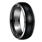 Load image into Gallery viewer, Ringsmaker 8mm Black Polished Tungsten Carbide Rings Mens Women Couple Ring